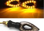 1Pair Waterproof Amber Light 12 LED Motorcycle Turn Signal Lights Indicators Lights
