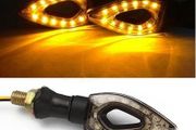 1Pair Waterproof Amber Light 12 LED Motorcycle Turn Signal Lights Indicators Lights