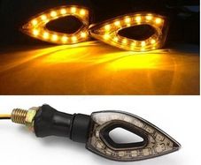 1Pair Waterproof Amber Light 12 LED Motorcycle Turn Signal Lights Indicators Lights