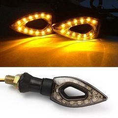1Pair Waterproof Amber Light 12 LED Motorcycle Turn Signal Lights Indicators Lights