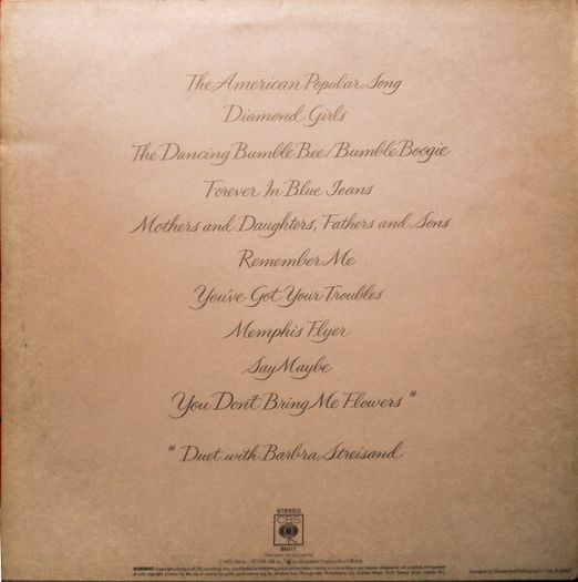 Neil Diamond You Don't Bring Me Flowers Irish pressing