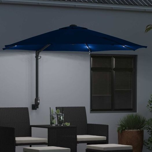 Garden Parasol Azurblau 248 x 248 x 148 cm Polyester and Steel