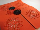 Placemats and coaster Aster Flower Felt Table Mats Set of 8