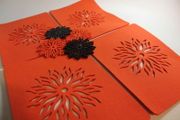 Placemats and coaster Aster Flower Felt Table Mats Set of 8