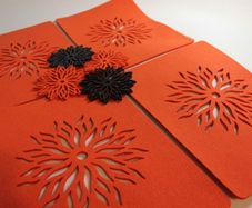 Placemats and coaster Aster Flower Felt Table Mats Set of 8