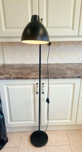 Black tall floor lamp