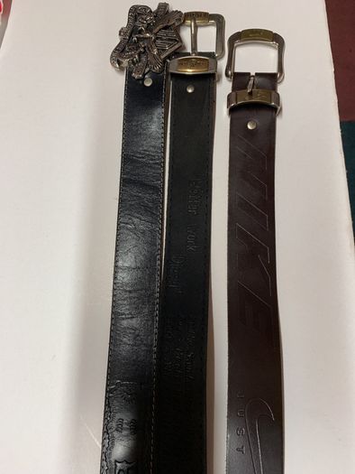 Selecting of men's black/brown belts