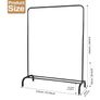Closet Rack Heavy Duty Hanging Racks for Clothes with Top Rod and Storage Bottom Shelf, Clothes Rail Hanger Stand Free for Hanging Coats, Skirts, Shirts 43.5 In-Black Image 3