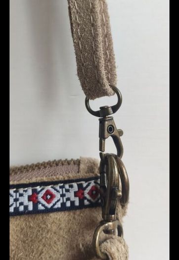Authentic Italian Suede Crossbody Bag Genuine Leather Boho Style