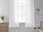 Voile Off White Transparent Linen Look Net Curtains with Eyelets for Living Room,Christmas Decoration 55Wx72L Off White,Set of 2