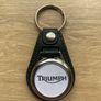 Synthetic leather Triumph key ring with shopping trolley token/coin Image 10