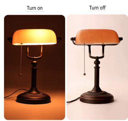 BRAND NEW Retro vintage frosted amber glass shade decor table lamp