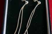 Vintage Sterling Silver 925 -  2 Strand Balls Drop Earrings 2,63g