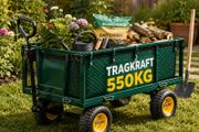 550kg Heavy Duty Garden Trolley with Removable Tarpaulin Utility Cart Green