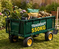 550kg Heavy Duty Garden Trolley with Removable Tarpaulin Utility Cart Green