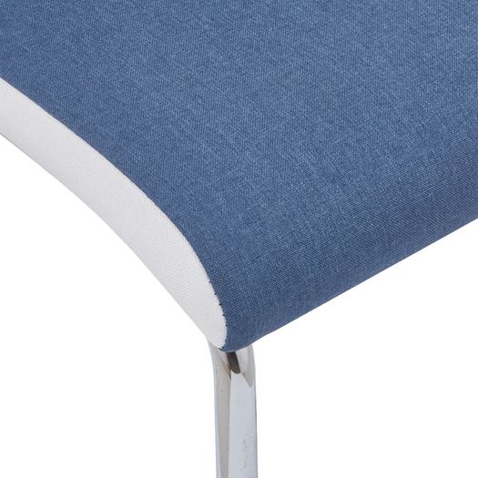 Cantilever Dining Chairs 2 pcs Blue Fabric