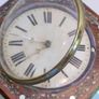 Victorian Wag On The Wall clock with mother of pearl - Victorian Dial Clock in Brass Inlaid Case, Convex Glass (in working order) Image 9