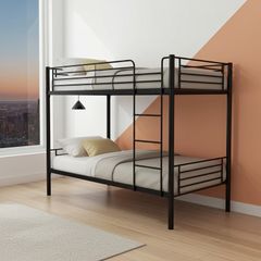 Metal Single Bunk Bed Black Free Delivery Limited Offer!