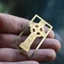 Celtic gold Cross (thin 50mm x 25mm) Image 4