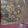 Antique Firewood/ coal holder. Brass plated covering wood. Image 3
