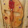Rustic Spartan Wood Art Helmet Image 5