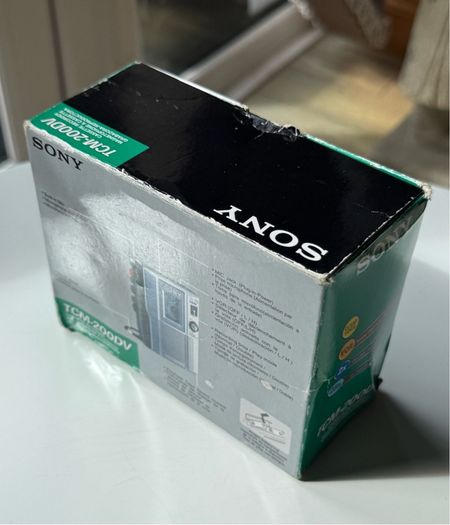Vintage Sony TCM-200DV Cassette-Corder Voice Recorder - Complete Boxed w/ TDK Tape