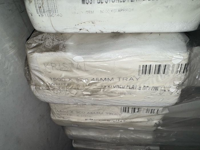 Brand New Kristal Shower Tray 1500 x 900mm Low Profile Stone Tray 4 Upstand + Waste