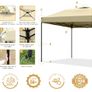 Beige Pop-Up Canopy Tent 8'x8' with Roller Wheel Bag Image 4
