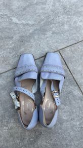 Lavender Leather Loafer Heels (Size EU 37.5)