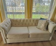 Pair of Cream Chesterfield 3 Seater Sofas E250 for Both