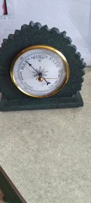 German Made slate brass barometer In Solid Green Slate HANDMADE IN SLATE 450 MILLION YEARS OLD