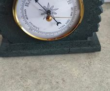 German Made slate brass barometer In Solid Green Slate HANDMADE IN SLATE 450 MILLION YEARS OLD