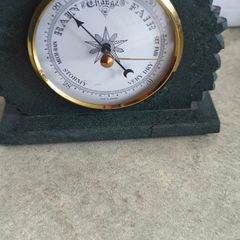 German Made slate brass barometer In Solid Green Slate HANDMADE IN SLATE 450 MILLION YEARS OLD