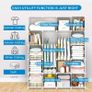 8-Cube Clothes Closet, Plastic Wardrobe with Doors & 1 Hanger, Modular Storage Organizer, Deeper Cubes for Larger Space Image 3