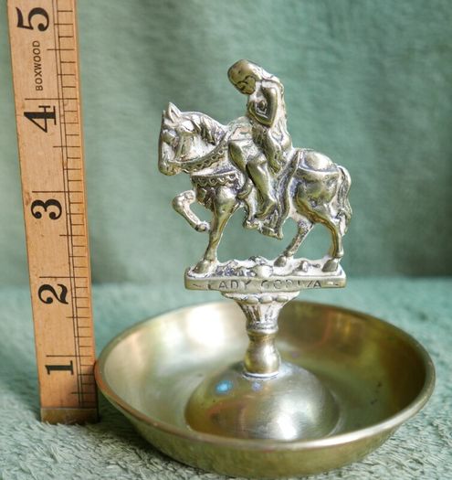Vintage Lady Godiva Naked Lady Coventry Brass Ornament.