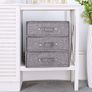 Fabric Storage Box Storage Bins with Handle Drawer Organiser with Lid Folding Storage Bins Box Containers for Socks, Underwear, Bras, Ties, Scarves (Grey, 1 big + 2 small drawers) Image 3