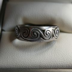 Vintage 925 Sterling Silver Celtic spiral band Ring size Q - 5.0g