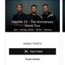 2 x Westlife tickets 20th sept 2026 Image 2