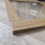 Original IKEA BESTA cabinet door/front panel in discontinued natural oak finish with clear glass centre. Image 6