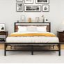 King Size bed frame With Wood Storage Headboard Image 8