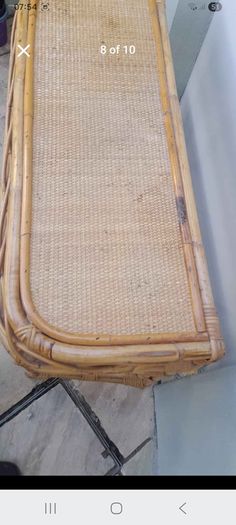 Mid century bamboo wicker console table