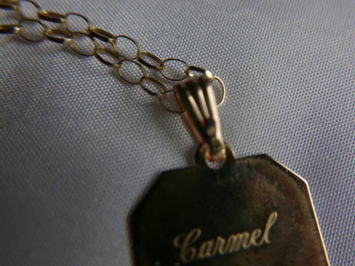 Vintage 9ct Yellow Gold 10Ct 417 Pendant and 9Ct 375 Necklace Sacred Heart Jesus Christ Pendant Necklace, Catholic Jewelry Gift, Religious Gift 4.4g