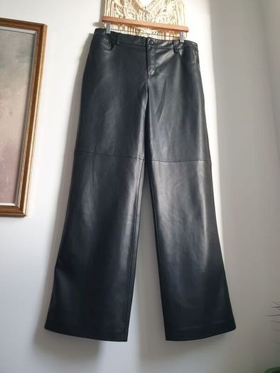 Mango faux leather trousers size uk 14