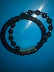 Mens Bracelet black and gold brand new