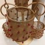 Gold and red 5 T light candle holder on stand Image 3