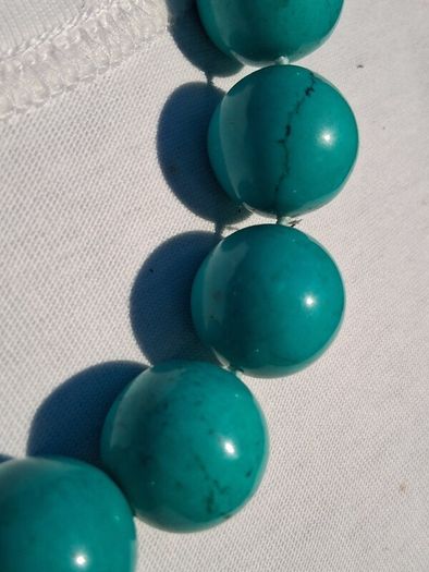 Turquoise Beaded Sterling Silver Necklace
