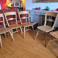 Solid pine Country style chairs (5)