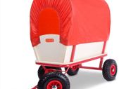 Handcart heavy duty  holds  up to 180 kg Handcart Wood up to 180 kg 4 Profile Pneumatic Tyres Hand Trolley Transport Trolley All-Round Steel Tube Frame Red Garden Trolley