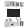 Wall-mounted TV Cabinets 2 pcs White Chipboard Image 3