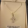 Sterling Silver Cubic Zirconia Cross and Chain Image 2